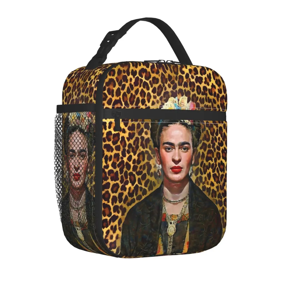 Leopard F-Frida K-Kahloes Insulated Lunch Bag Large Lunch Container Cooler Bag Tote Box Beach Picnic Food lunch bag cooler bag