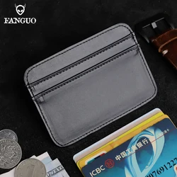 Premium Genuine Leather Slim Card Holder - Compact Wallet (Black 2)