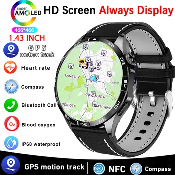 2024 New Original for Huawei Xiaomi GT4 Pro Smart Watch Men AMOLED 466*466 HD Screen GPS Tracker NFC Bluetooth Call smart watchs