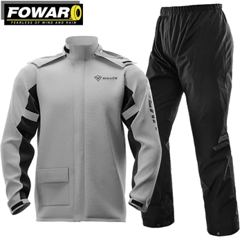 오토바이 반사 상단 및 하단 세트 남성용 레인 세트, 통기성, 편안한 초박형 비옷, 방수 바이커 M-3XL