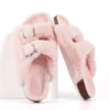 Crestar Fur Fuzzy Cork Slippers For Women Fashion Plush Open Toe Clogs Slippers Winter Warm Fluffy Slippers Furry House Slides 6