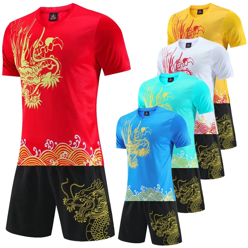 Chinese Dragon Table Tennis Jerseys Suit For Men Ping Pong T shirt Table Tennis Uniforms Clothes Badminton Jogging Sports Suits