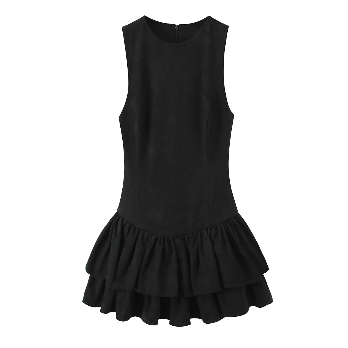 Women French Style Elegant Mini Dress Female Sexy Solid Sleeveless O-Neck Nipped Waist Slim Party Bubble Black Short Dresses