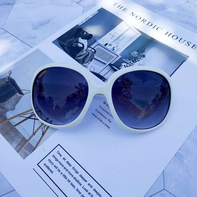 Nouveau grand cadre forme circulaire lunettes de soleil femmes Design marque mode lunettes de soleil en plein air conduite dame lunettes UV400 Gafas 1