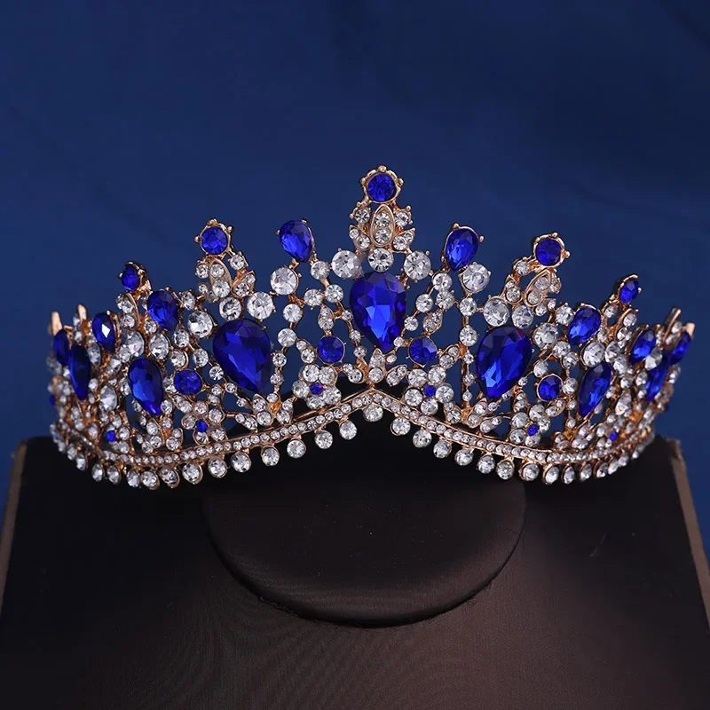 Barocke Kristall Tiaras und Krone Strass Prom Diadem Stirnband Braut Hochzeit Haarschmuck Schmuck Krone Tiara für Frauen – Detail 16
