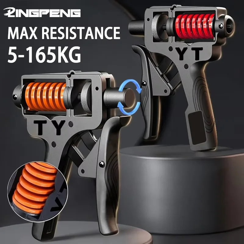 Hand Exerciser 5-165kg Adjustable Heavy-duty Hand Grip Strength Device Finger Rehabilitation Training Fitness Equipment