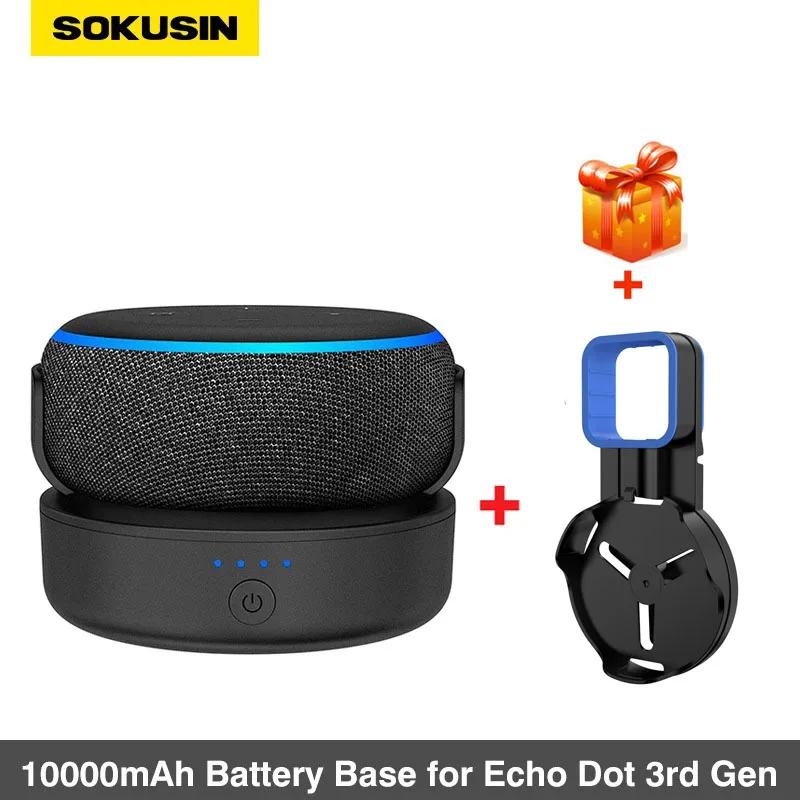 Battery Base For Alexa Echo Dot 3rd Generation Portable and