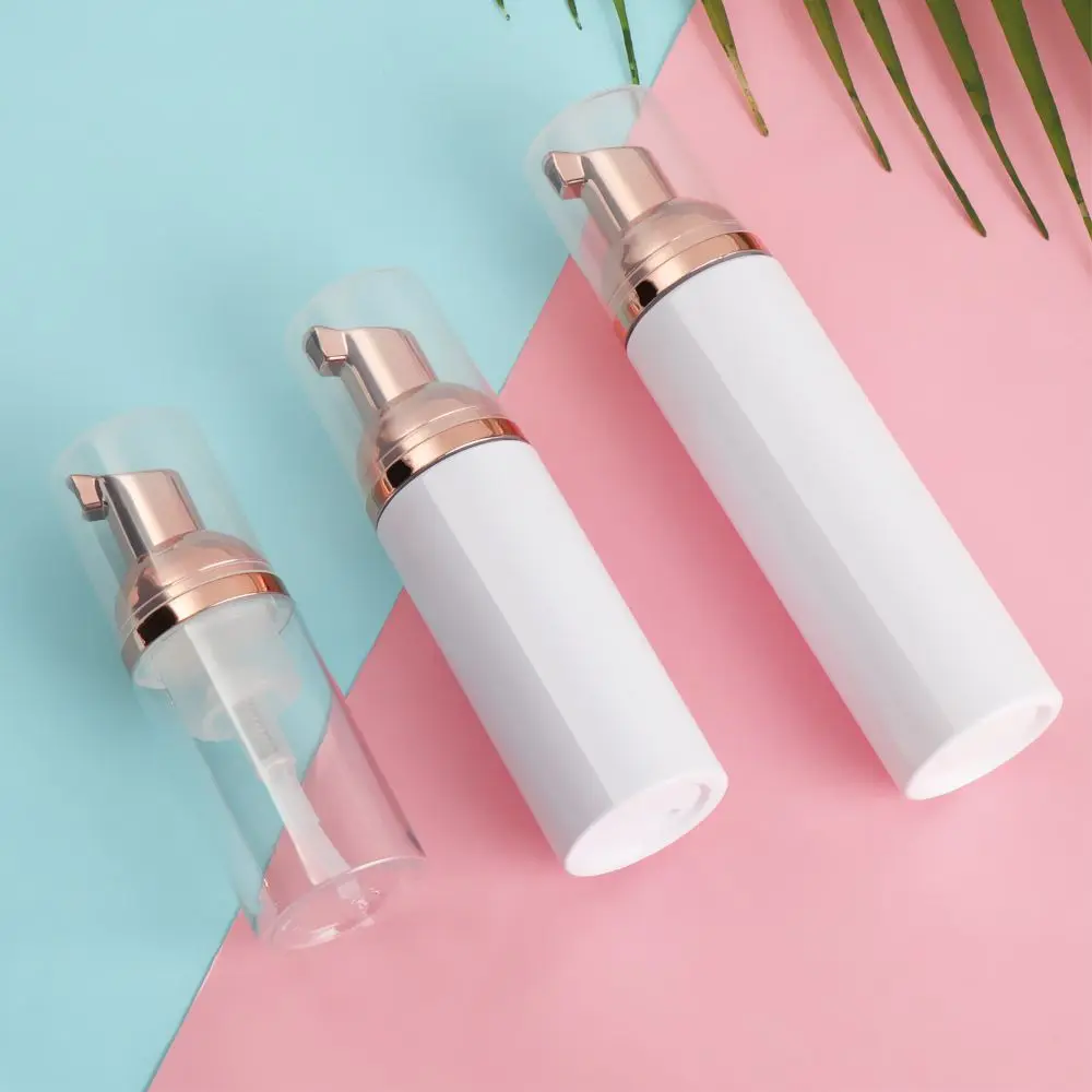 Plastic Foam Pump Container Rose Gold Cosmetic Bottle