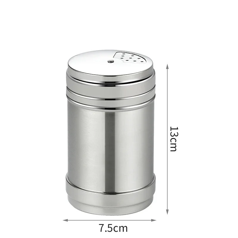 Seasoning Jar Stainless Steel Spice Jar Rotating Cover Barbecue Salt Sugar Bottle Shaker Pepper Home Kitchen