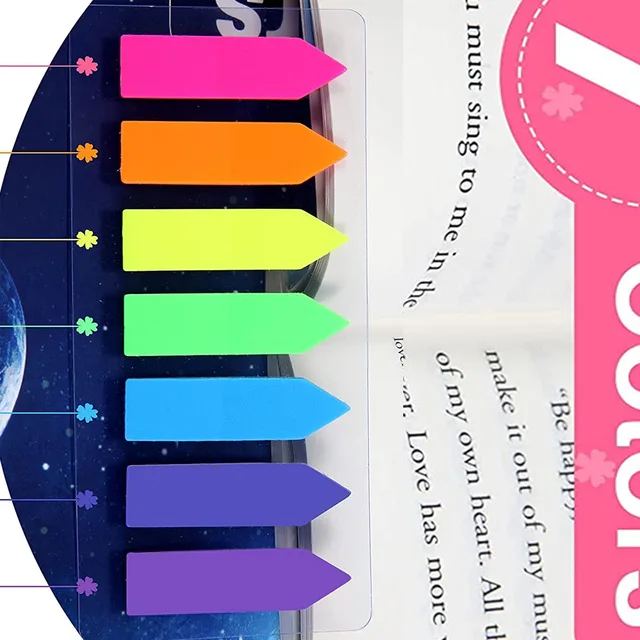 1600 Pcs Sticky Note Flags - Fluorescent Arrow Tabs, 5 Colors, Translucent & Writable For Books & Notes - View #12