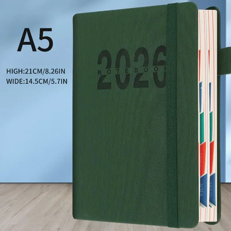 Colorful Hardcover Leather Daily Monthly Planner, 400 Pages