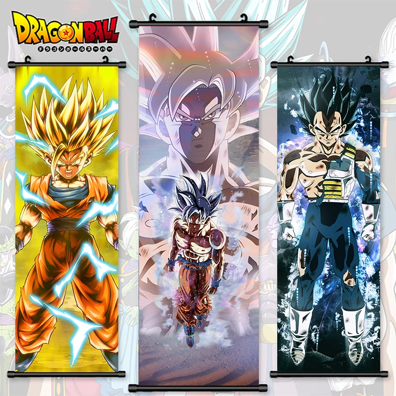 Dragon Balls Anime Impresso Poster, Imagens de Goku, Pintura Japonesa,  Lona, Super Saiyan, Pergaminhos Pendurados, Decoração do quarto, Quarto,  Arte na parede - AliExpress