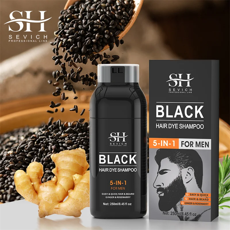 Hair Color Shampoo Instant Coloring Cover Gray White Hair Concealer Natural Black Color for Men Women Dye Coloring