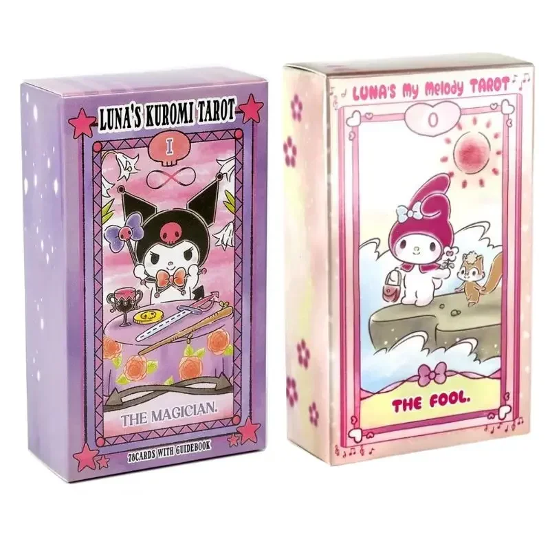 78pcs Luna'S Kuromi Cinnamoroll Sanrio Tarot Deck Cards Divination Fortune-Telling Party Game Collectible Suitable For Beginners card games