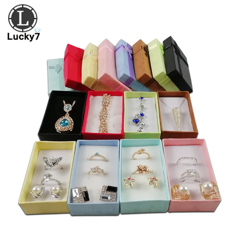 12pcs/Lot Assorted Colors Jewelry Sets Display Box For Necklace Earrings Ring 5*8*2.5cm Packaging Jewelry Organizer 5 sets metal adjustable mini jewelry price cube tag digital number price label tag price display stand