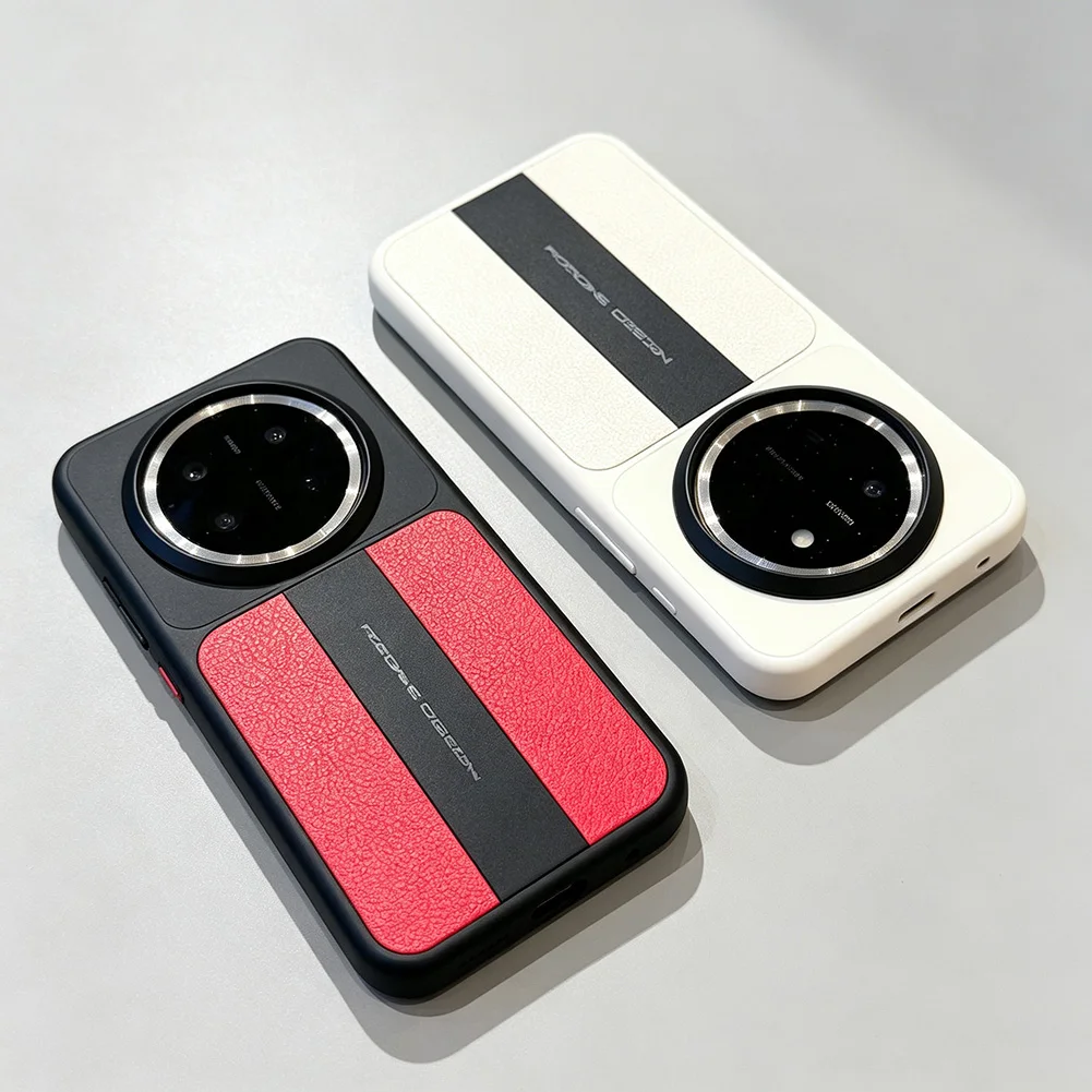 Luxurious Sports Car Design Leather Case with Raised Camera Protective Cover