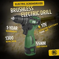 17V 55NM Brushless Electric Drill Cordless Driller Mini Driver Screwdriver Li-ion Battery 5pcs Bit Power Drill By PROSTORMER 2