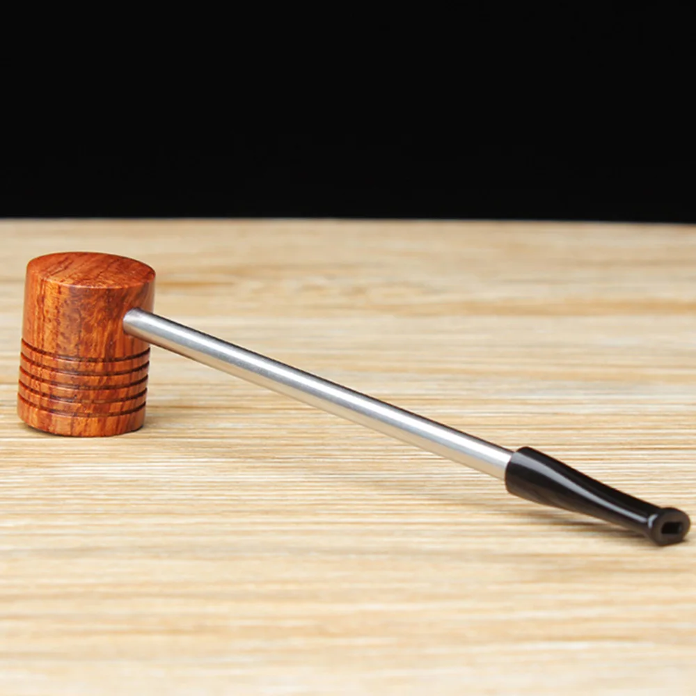 JIBILL Popeye pipe Imported sandalwood Wood Pipe Portable tobacco Pipe Herb Removable Pipes father day Gifts Wood color