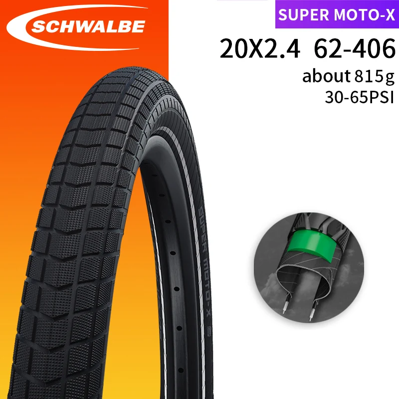 SCHWALBE SUPER MOTO-X 20x2.40 バイクタイヤ 5 レベル 3 ミリメートル