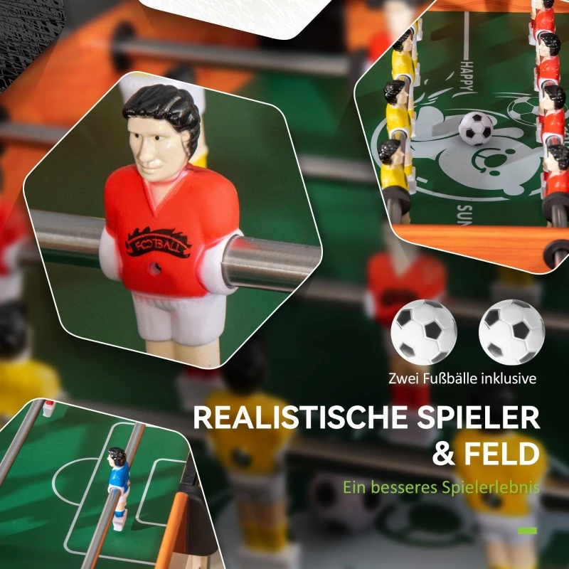 Tischfußball, Tischfußball-Set, 2 Bälle, rutschfeste Griffe, für Kinder und Erwachsene, Anzeigetafel, MDF, Metall, farbenfroh vor Ort – Detail 7