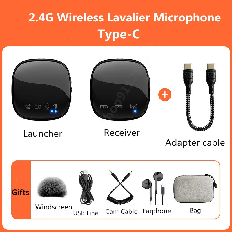 headphones with mic 2.4G Wireless Lavalier Microphone Clip-on Mic for IPhone Android Phone DSLR Camera DV Vlog Recording Mixer Audio Video Shooting bluetooth microphone Microphones