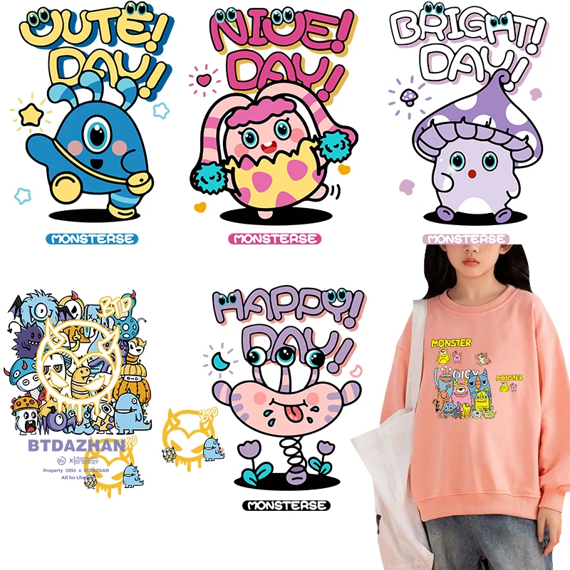 cartoonFashionablelittlemonsterIronontransferforChildren