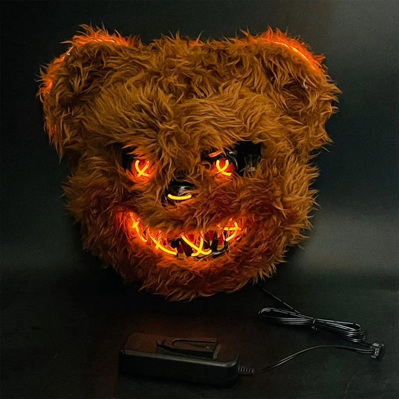 Halloween Leuchtende Maske Kaninchen Ro Bär Cosplay Requisiten LED Tanzparty Gruselmaske Halloween Kreative Cartoon-Tiermaske – Detail 14