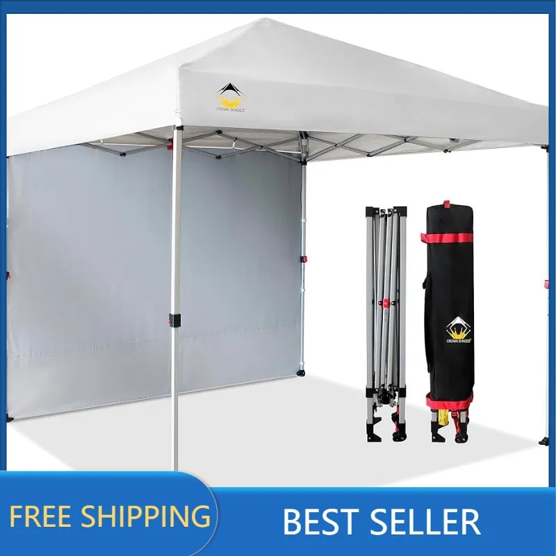 

8x8 up Canopy Instant Canopy with 1 Removable Sidewall,4 Ropes & 8 Stakes, STO'N and Go Bag, White