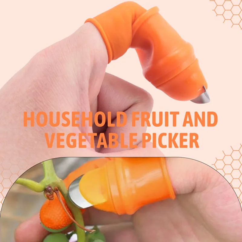 Gardening Silicone Thumb Knife With Finger Cots Thumb Knife Picker For Fruits Vege