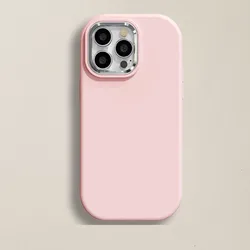Luxury Plating Solid Color Phone Case - New Girl Simple Soft Cover - Galaxy A06 5G (Pink)