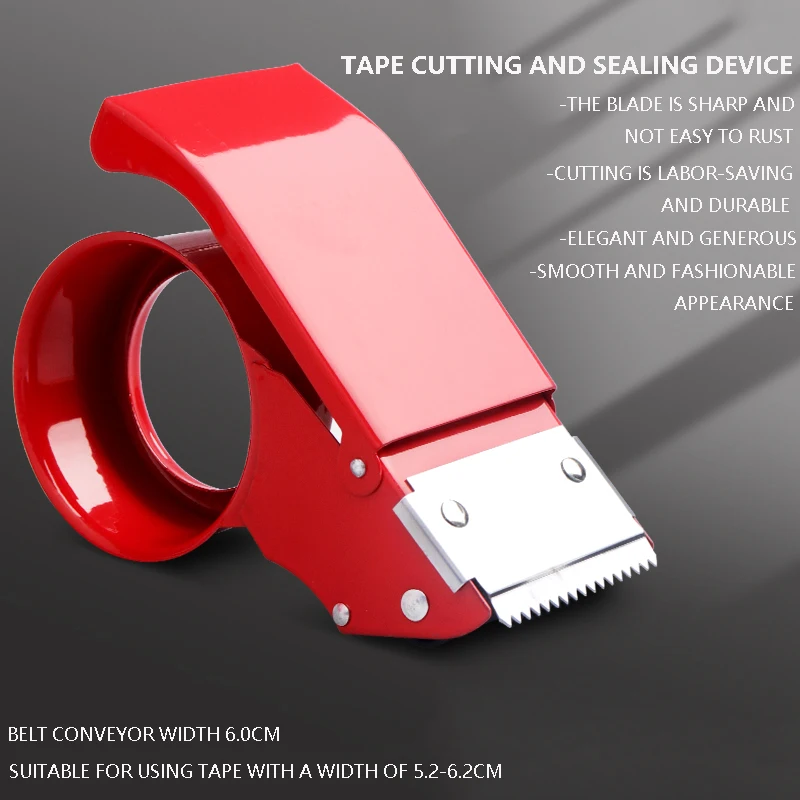 Tape Cutter Creative Paper Box Tape Holder Transparent Tape Cutter Metal Sealing Device 6cm Thick Iron Manual Tool Sealing Packaging Machine