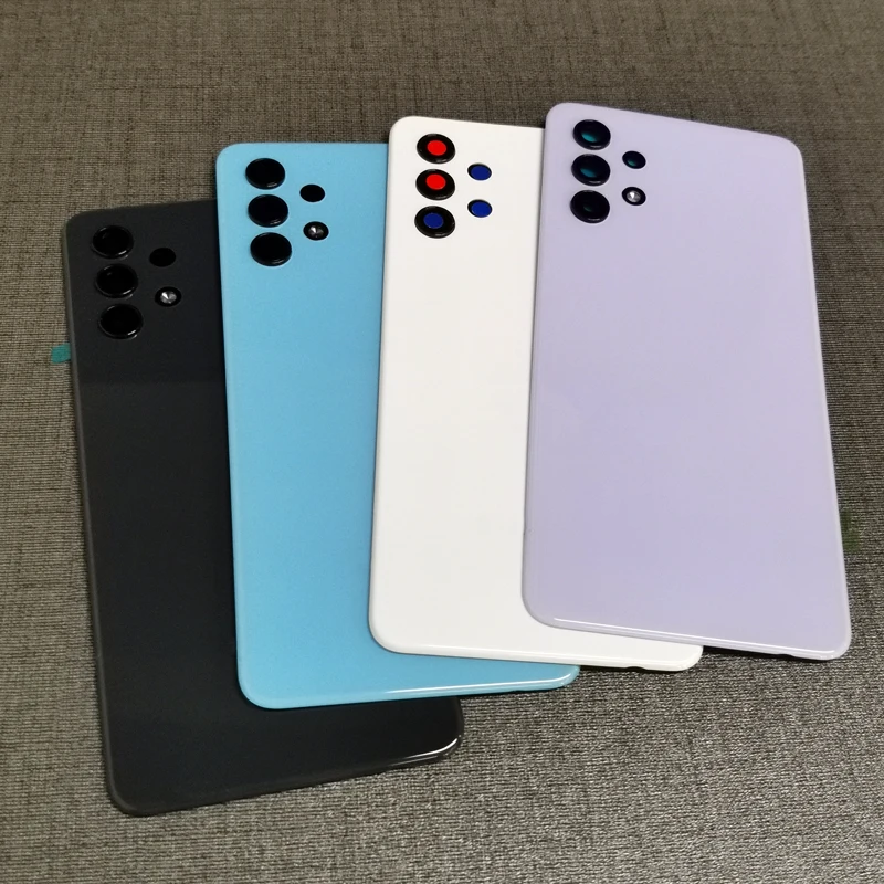 For Samsung Galaxy A32 4G A325 Back Battery Cover Rear Door Housing Cover Replacement with Camera Lens for A32 4G A325F SM-A325F samsung phone case phone back cover phone camera lens camera lens cover glass battery cover glass phone back cover