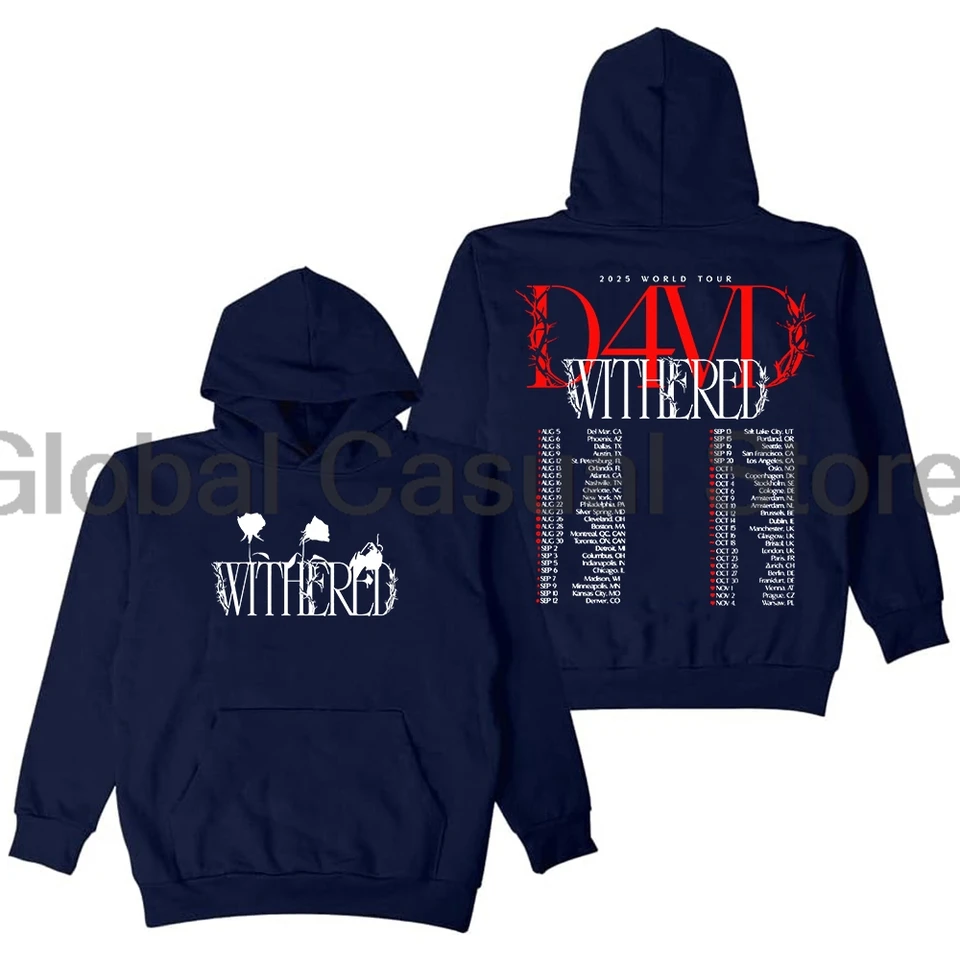【US限定】D-DAY Tour Merch Sweatshirt D4vd Withered World Tour 2025 Merch Crewneck Long Sleeve