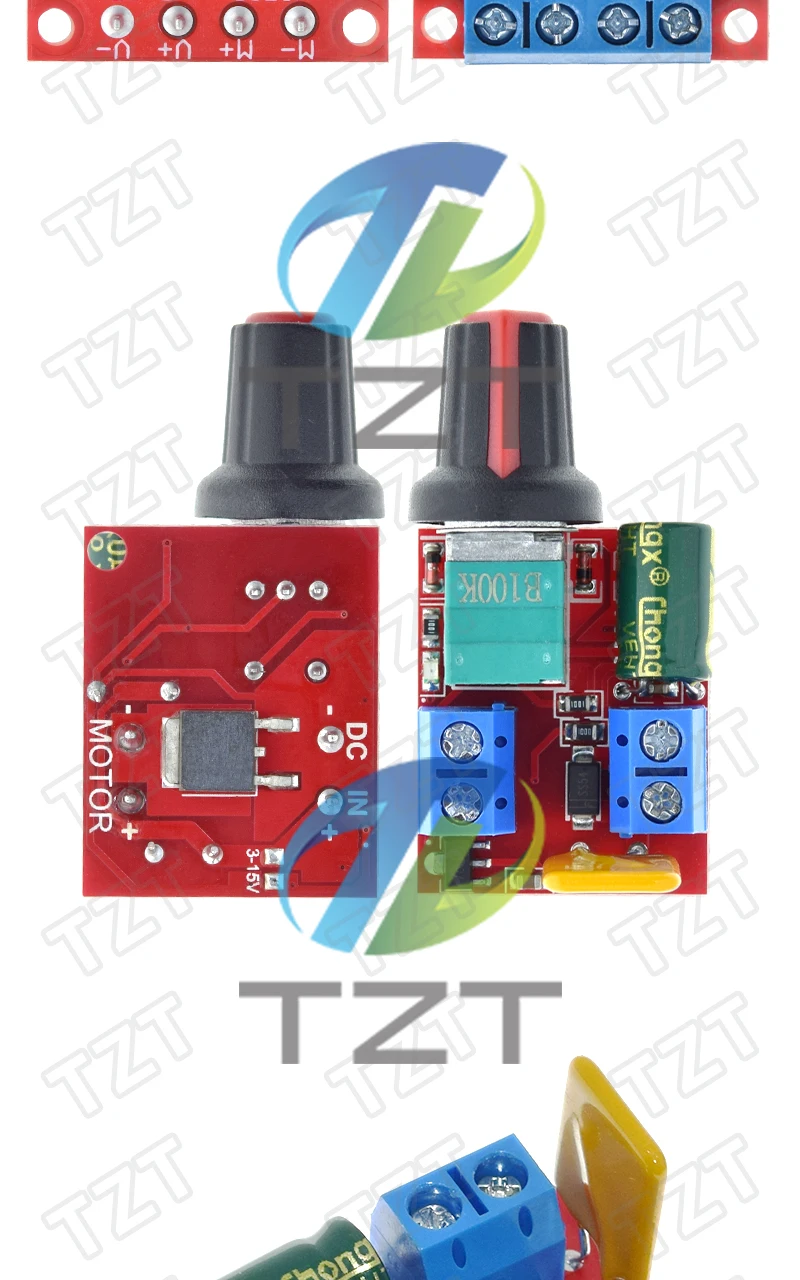 1/3/5 Stück Mini DC-DC 4,5V-35V 5A 90W PWM DC-Motorgeschwindigkeitsregler Modul Drehzahlregler Steuerplatine Schalter 12V 24V – Detail 7