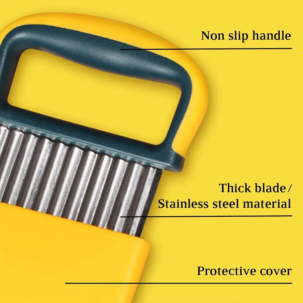 Crinkle Cutter Stainless Steel Potato Carrot Chip Vegetable Multipurpose-Salad Veggies Crinkle Wavy Chopper French Fry Slicer