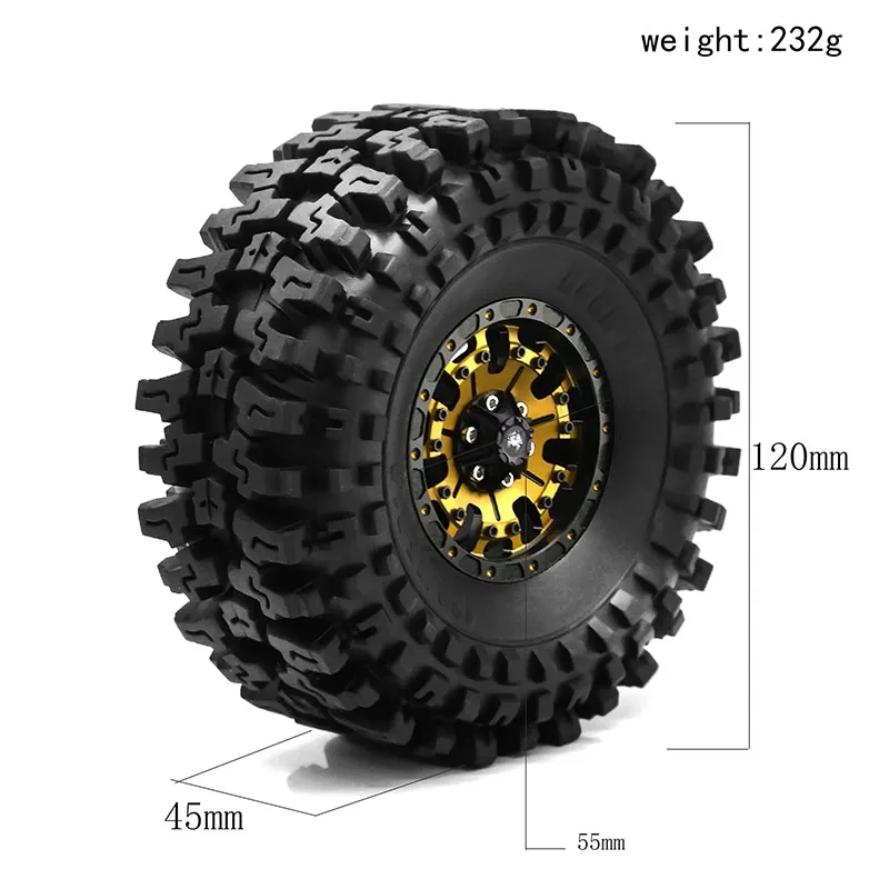 MORLORDY 4PCS RC Brass Beadlock Wheel Weights For 1/10 Scale SCX10, D90, Wraith Crawlers