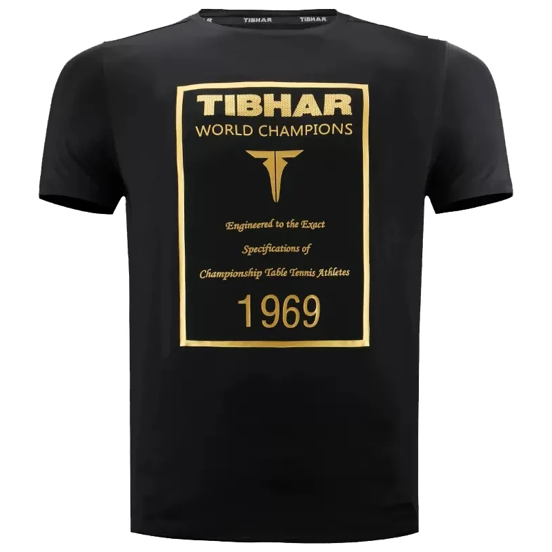 Tibhar 1969 Men Women Ping Pong Short Sleeve T-shirt Sportswear Top Table Tennis Shirts