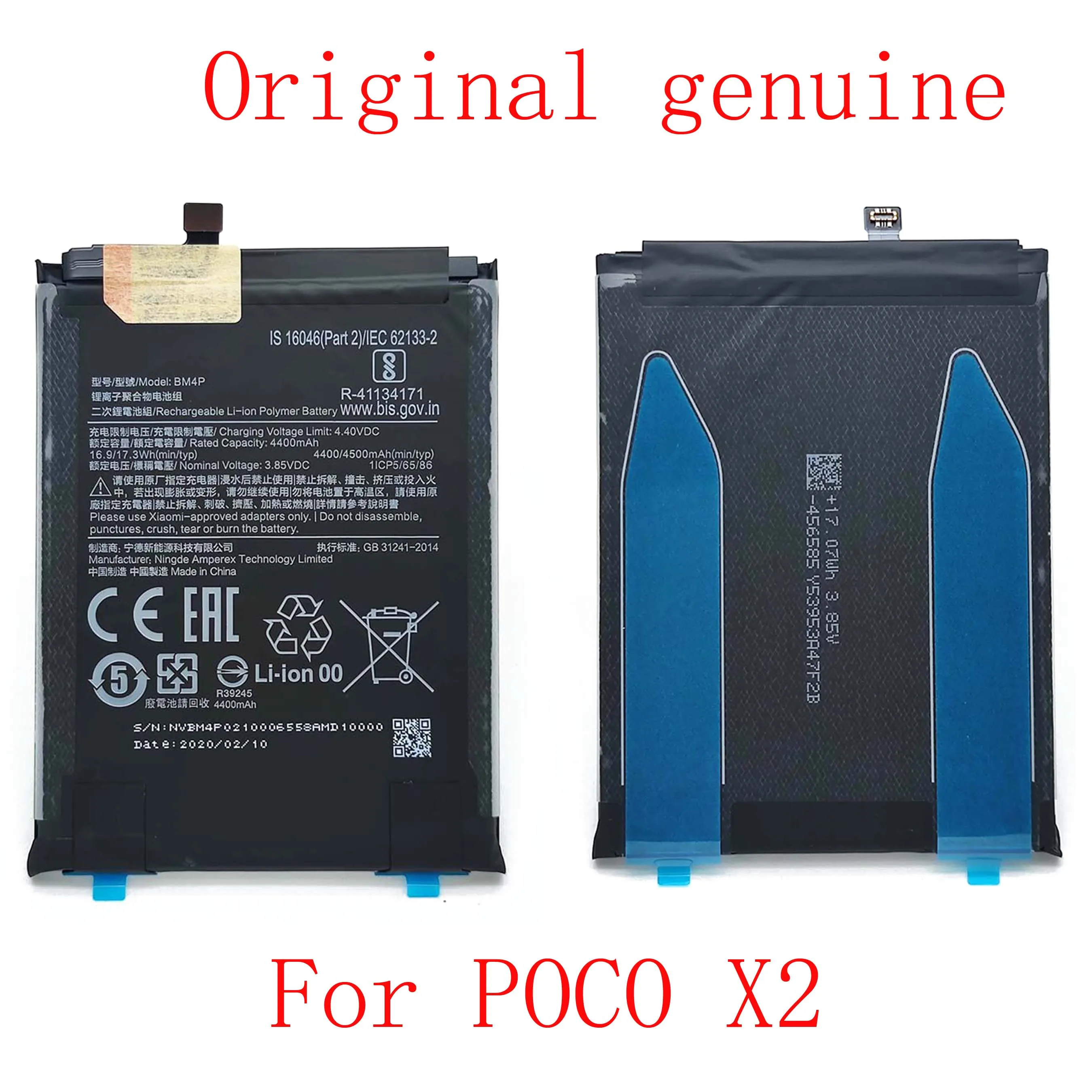 Original New Builtin Battery for POCO X2 replacement battery flex cable BM4P Battery with