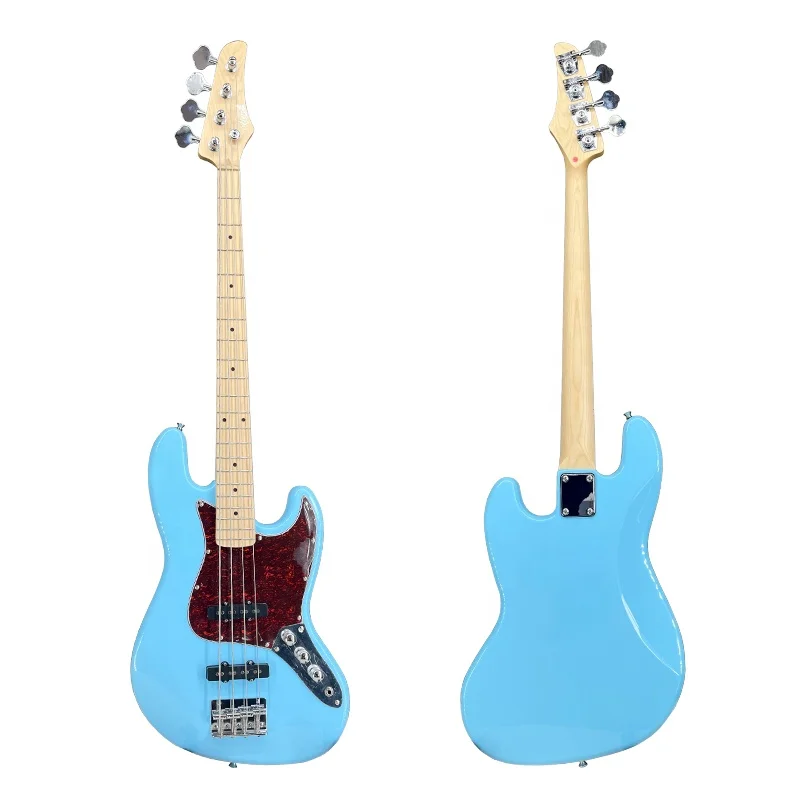 Custom Modern Aiersi Brand Blue Color Bajo Jazz Style Electrico Electric 4 String Bass Guitar Strumenti Musicali In Legno Massello