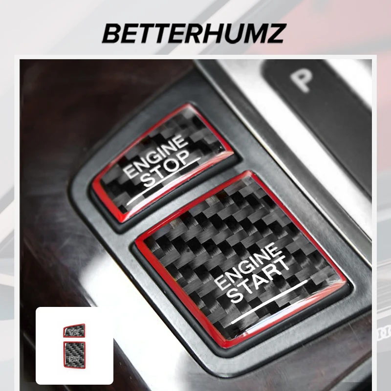 Carbon Fiber Engine Ignition Start/Stop Button Trim Stickers - Car Interior Decoration Accessories