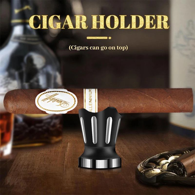 Cigar Tube Aluminum Metal Air Tight ,Smell-Proof Case Tube, Cigars Travel Case 3-in-1 Multifunctional with Cigar Holder&Punch