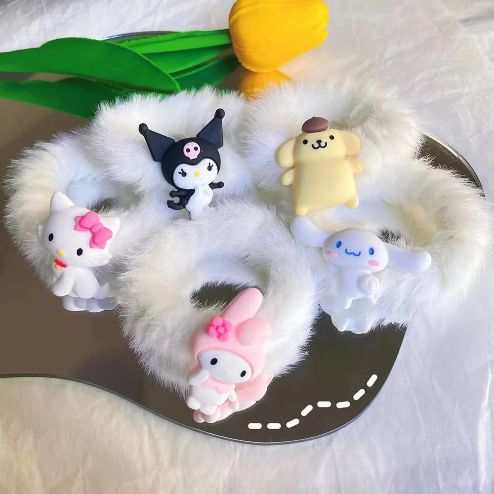 

Новинка Sanrio кавайная аниме мультяшная серия My melody Kuromi Cinnamoroll Yan Value Милая веревка для волос для девушек искусственный подарок