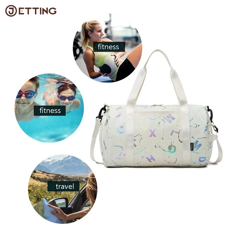 

1pcs Gym Yoga Sport Dance Bag For Girl Boy Graffiti Letters Printing Crossbody Waterproof Duffle Storage Wet And Dry Separation