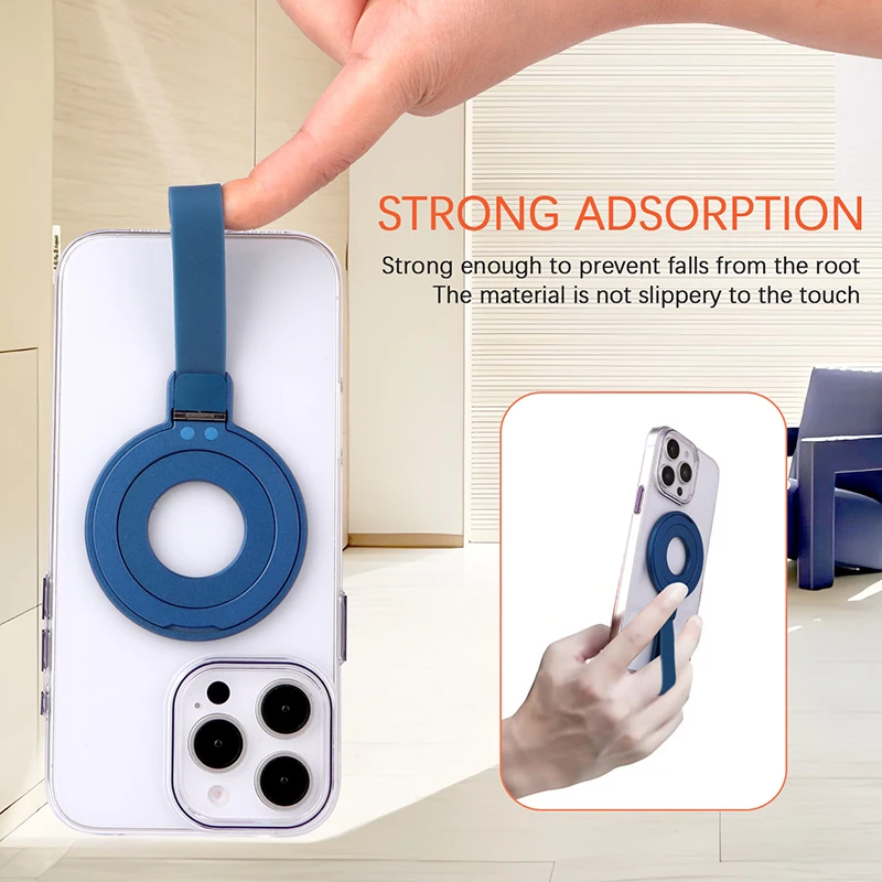 Mobile Phone Finger Ring Magnetic Holder Strong Magnet Bracket 360° Rotation Stand With Strap For Magsafe Iphone Samsung Xiaomi, Alina Gadgets