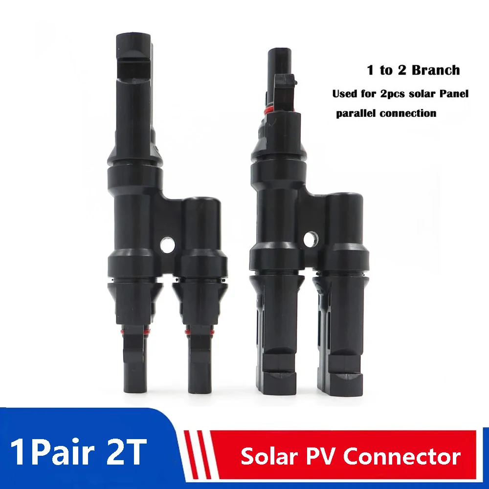 1Pair-2-to-1-Solar-PV-Panel-Connector-T-Type-parallel-connection-Plug ...