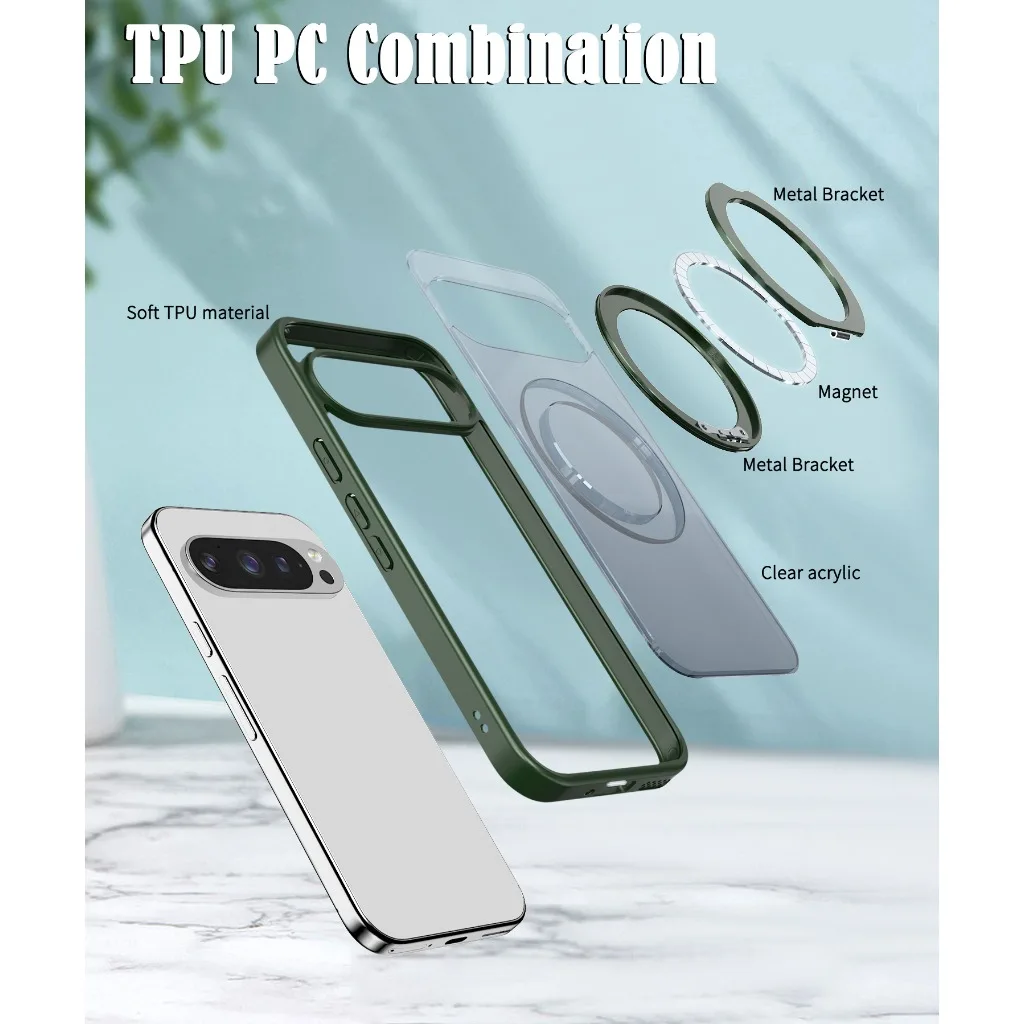 360° Rotating Magnetic Phone Case with Kickstand and Shockproof Cover
