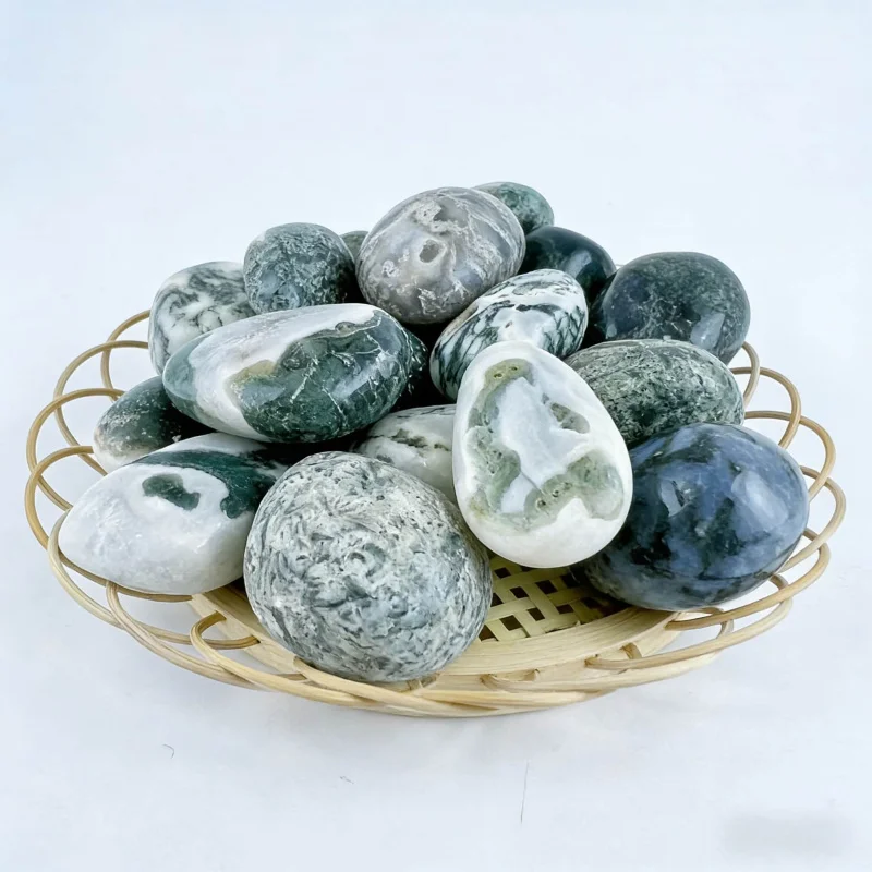 Natural Moss Agate Decoration Stones 3