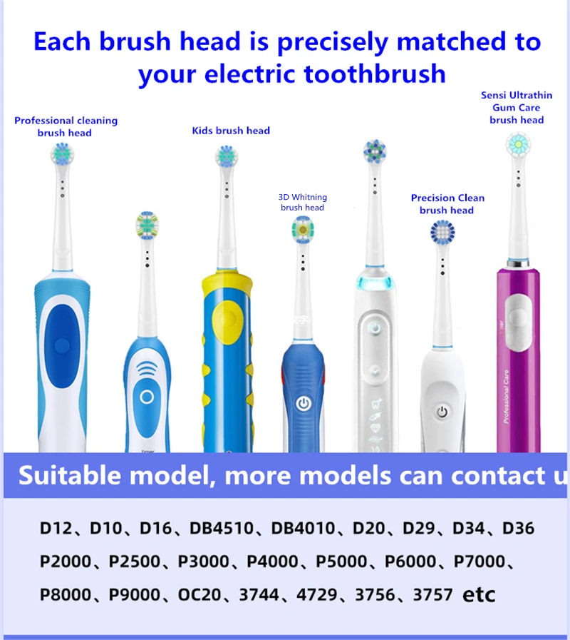 Comprar Cabezal de cepillo de dientes eléctrico de 8 piezas Compatible con  cepillo de repuesto de cepillo de dientes eléctrico Oral B