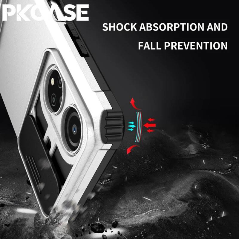PKCASE Slide Camera Lens Protector with Stand and Push Window Cover