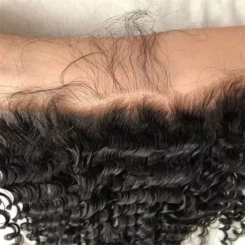 Deep Wave 13x4 Lace Frontal Human Hair Pre-Plucked Natural Color Brazilian Virgin Hair Transparent Lace Closure For Women